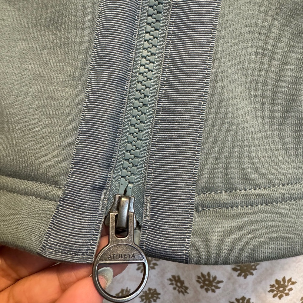 Athleta Moto-style Green Fog Zippered Jacket - Size M - Picture 5 of 7